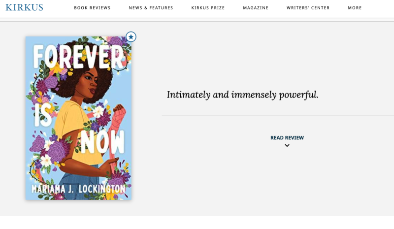 FOREVER IS NOW GETS A STAR FROM KIRKUS